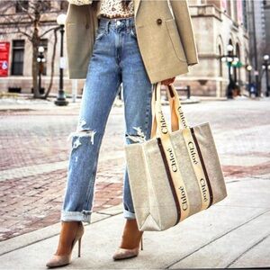 🆕 Chloe "Woody Collection"Large Tote Bag 👜